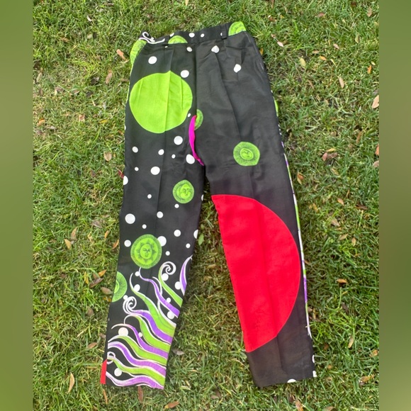 90s Vintage Gianni Versace Sun and Moon Silk Pants Sz 42 - Picture 2 of 12